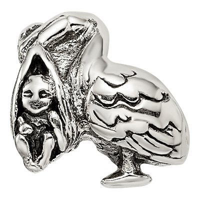 Sterling Silver Stork Bead – view 5
