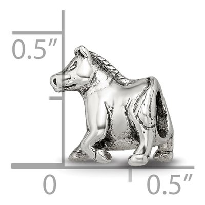 Sterling Silver Horse Bead – view 7
