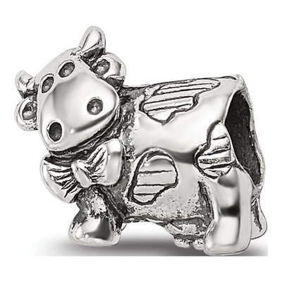 Sterling Silver Kids Cow Bead