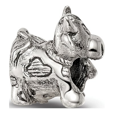 Sterling Silver Kids Cow Bead – view 6