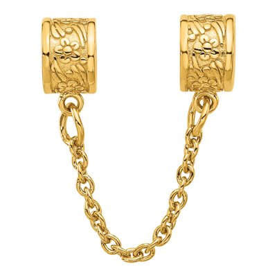 Gold-Plated Sterling Silver Floral Safety Bead – view 5