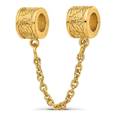 Gold-Plated Sterling Silver Floral Safety Bead