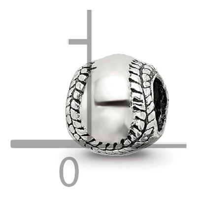 Sterling Silver Softball Bead – view 6