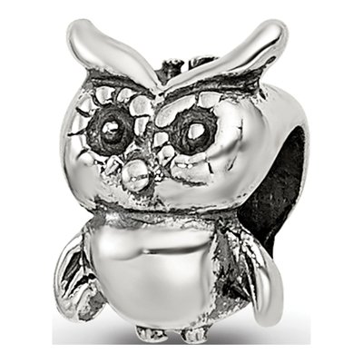 Sterling Silver Kids Owl Bead