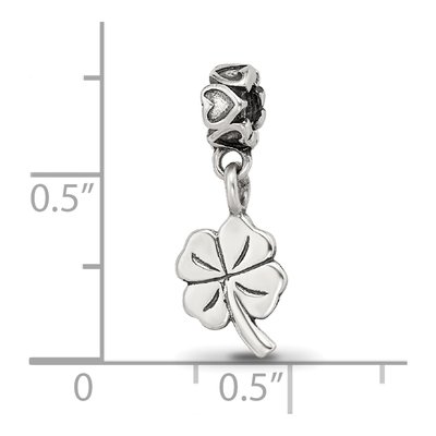 Sterling Silver Kids 4-Leaf Clover Dangle Bead – view 5