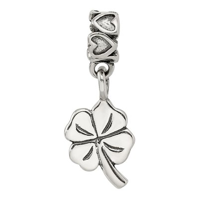 Sterling Silver Kids 4-Leaf Clover Dangle Bead – view 6
