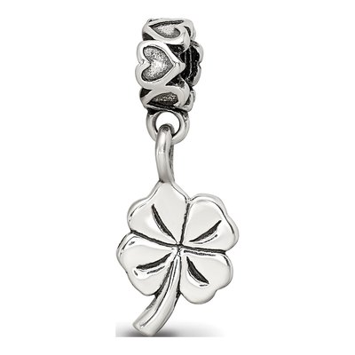 Sterling Silver Kids 4-Leaf Clover Dangle Bead – view 7