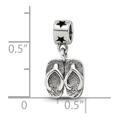 Sterling Silver Flip Flops Dangle Bead – view 5