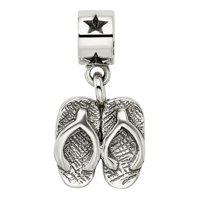 Sterling Silver Flip Flops Dangle Bead – view 6