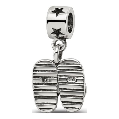 Sterling Silver Flip Flops Dangle Bead – view 7