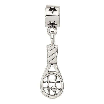 Sterling Silver Tennis Racket Dangle Bead – view 5