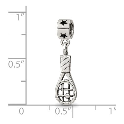 Sterling Silver Tennis Racket Dangle Bead – view 6