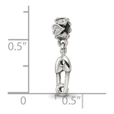 Sterling Silver Kids Safety Pin Dangle Bead – view 5