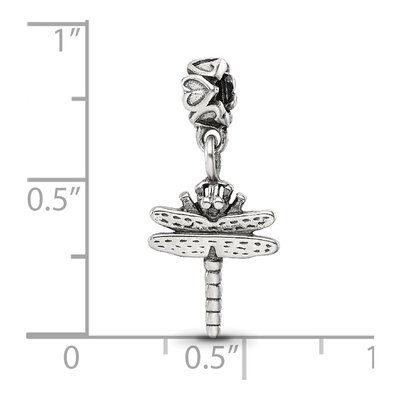 Sterling Silver Kids Dragonfly Dangle Bead – view 5