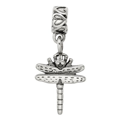 Sterling Silver Kids Dragonfly Dangle Bead – view 6