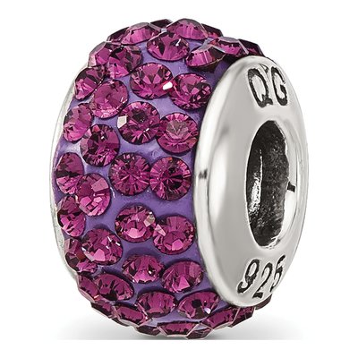 Sterling Silver Crystal February Bead