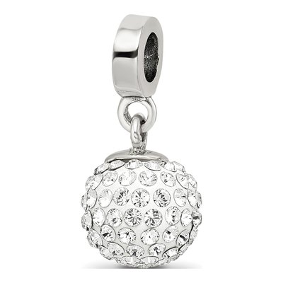 Sterling Silver Crystal April Dangle Bead
