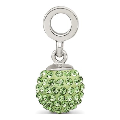 Sterling Silver Crystal August Ball Dangle Bead – view 4