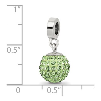 Sterling Silver Crystal August Ball Dangle Bead – view 5