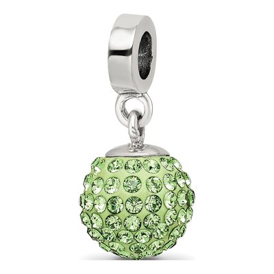 Sterling Silver Crystal August Ball Dangle Bead