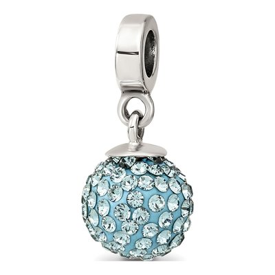 Sterling Silver Crystal Dec Ball Dangle Bead