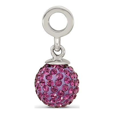 Sterling Silver Crystal Feb Ball Dangle Bead – view 4