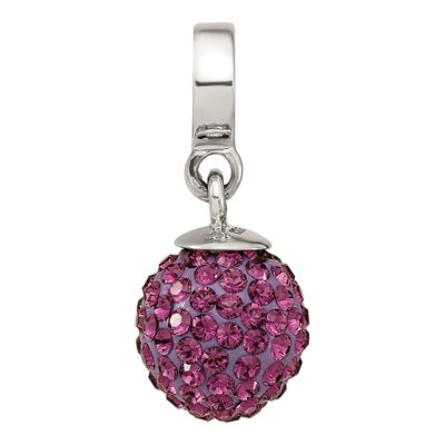Sterling Silver Crystal Feb Ball Dangle Bead – view 6