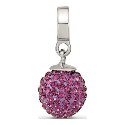 Sterling Silver Crystal Feb Ball Dangle Bead – view 7