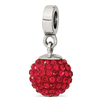 Sterling Silver Crystal July Dangle Bead