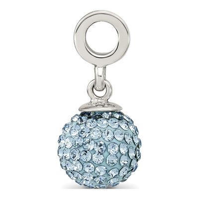 Sterling Silver Crystal March Ball Dangle Bead – view 4