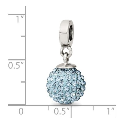 Sterling Silver Crystal March Ball Dangle Bead – view 5
