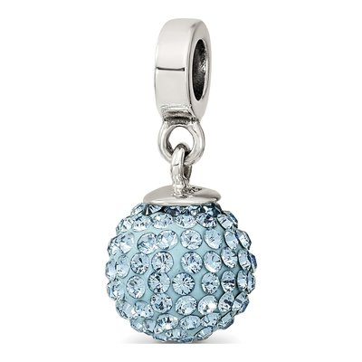 Sterling Silver Crystal March Ball Dangle Bead