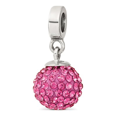 Sterling Silver Crystal Ball Dangle Bead