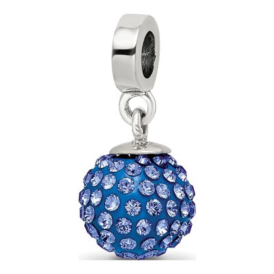 Sterling Silver Crystal September Dangle Bead