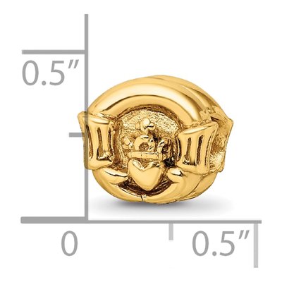 Gold-Plated Sterling Silver Claddagh Bead – view 6