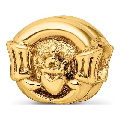 Gold-Plated Sterling Silver Claddagh Bead