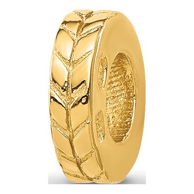 Gold-Plated Sterling Silver Grooved Spacer Bead