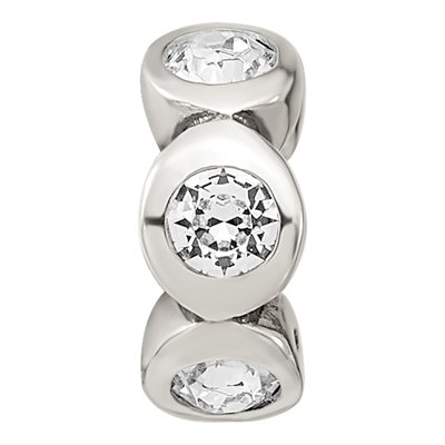 Sterling Silver Crystal April Birthstone Bead – view 5