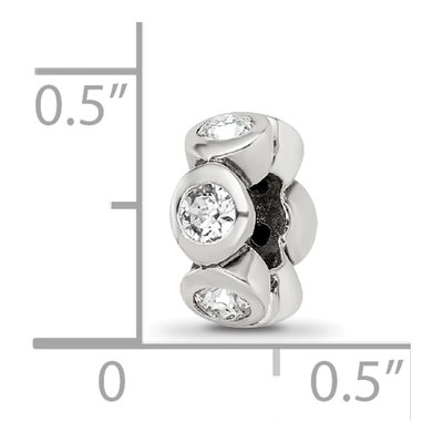 Sterling Silver Crystal April Birthstone Bead – view 6