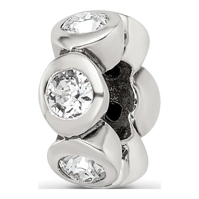 Sterling Silver Crystal April Birthstone Bead