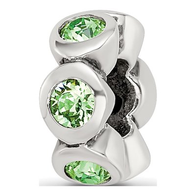 Sterling Silver Crystal August Bead
