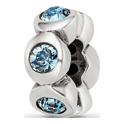 Sterling Silver Crystal December Bead