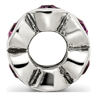 Sterling Silver Crystal February Birthstone Bead – view 4
