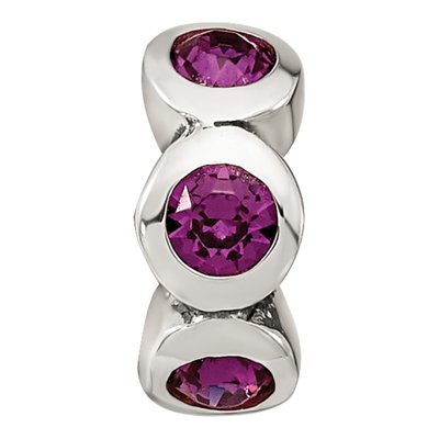 Sterling Silver Crystal February Birthstone Bead – view 5