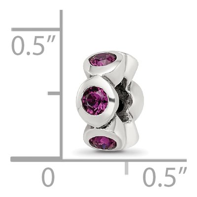 Sterling Silver Crystal February Birthstone Bead – view 6