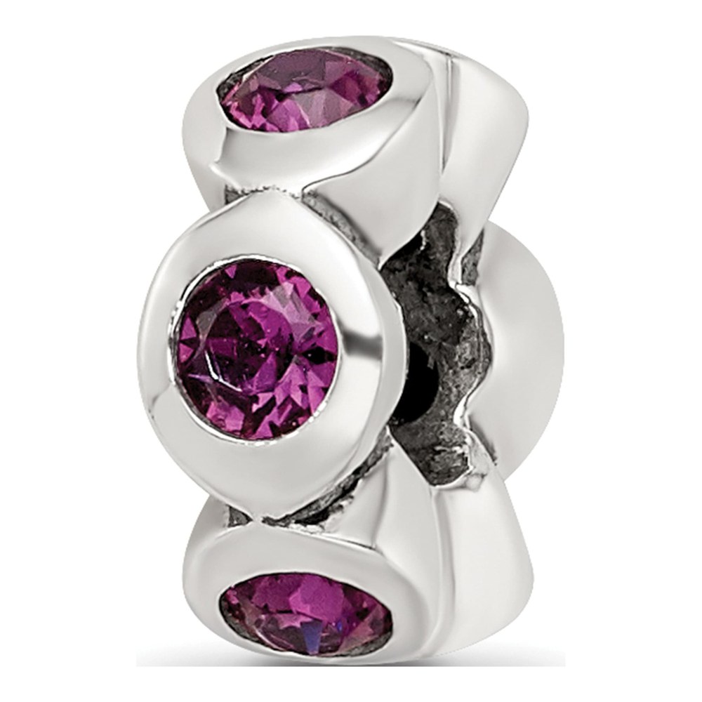 Sterling Silver February Crystal Birthstone Bead