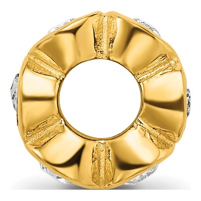 Gold-Plated Sterling Silver Crystal April Bead – view 4
