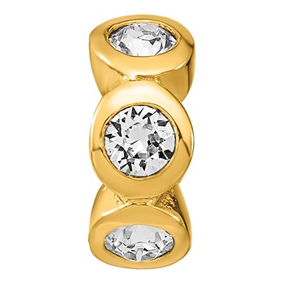 Gold-Plated Sterling Silver Crystal April Bead – view 5