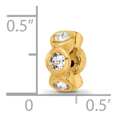 Gold-Plated Sterling Silver Crystal April Bead – view 6
