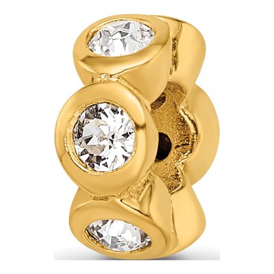 Gold-Plated Sterling Silver Crystal April Bead